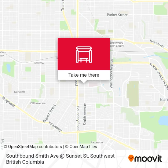Southbound Smith Ave @ Sunset St map