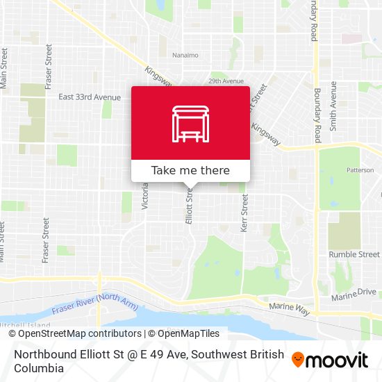 Northbound Elliott St @ E 49 Ave map