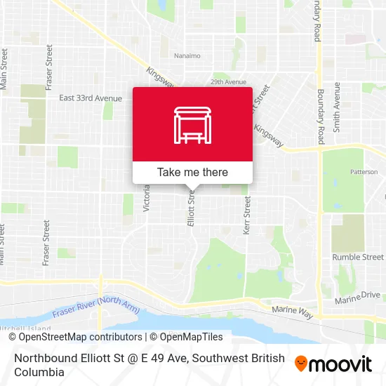 Northbound Elliott St @ E 49 Ave map