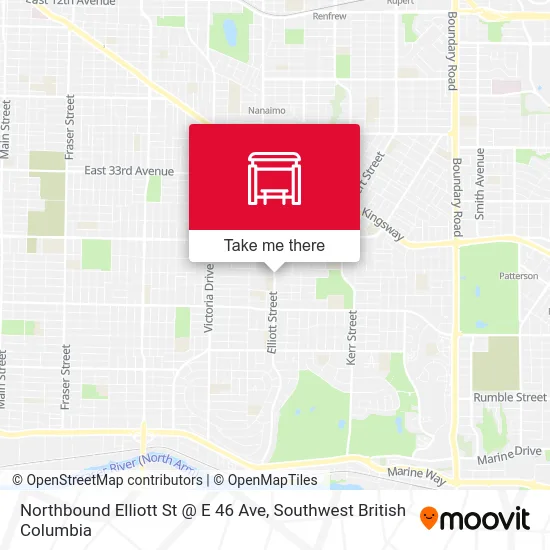 Northbound Elliott St @ E 46 Ave map