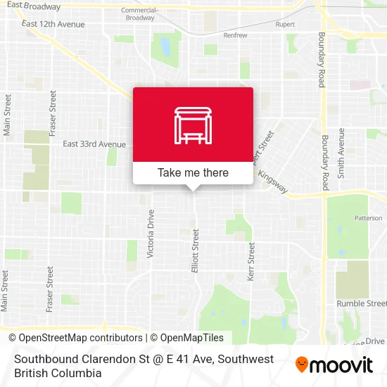 Southbound Clarendon St @ E 41 Ave map