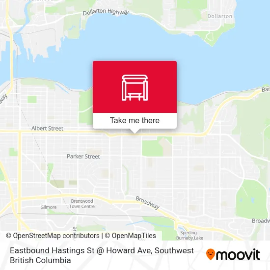 Eastbound Hastings St @ Howard Ave map