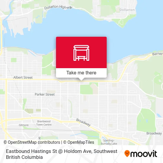 Eastbound Hastings St @ Holdom Ave map