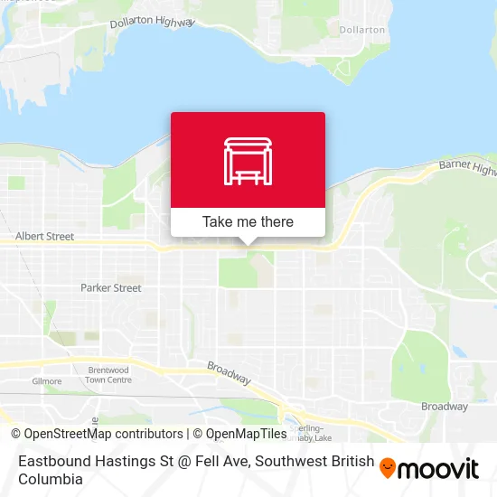Eastbound Hastings St @ Fell Ave map