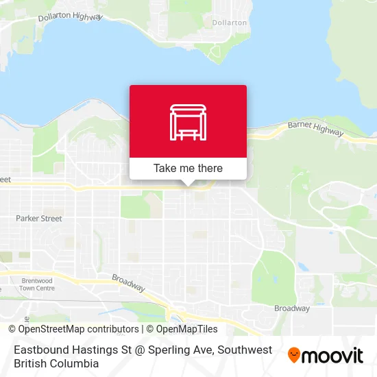 Eastbound Hastings St @ Sperling Ave map