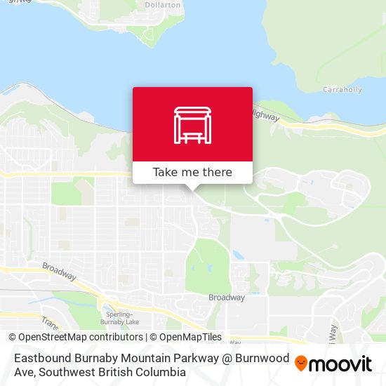Eastbound Burnaby Mountain Parkway @ Burnwood Ave map