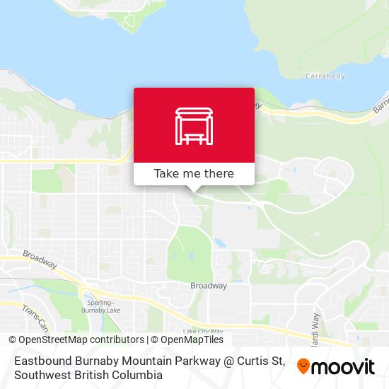 Eastbound Burnaby Mountain Parkway @ Curtis St map