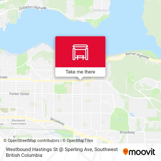 Westbound Hastings St @ Sperling Ave map