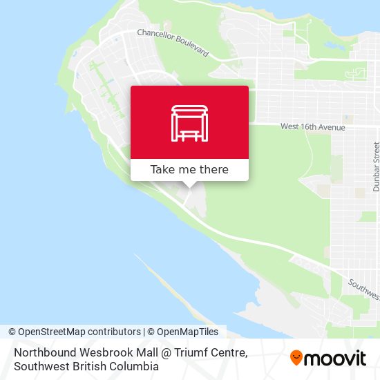 Northbound Wesbrook Mall @ Triumf Centre map