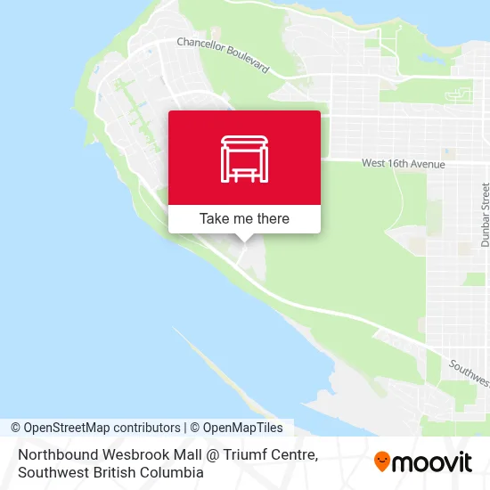 Northbound Wesbrook Mall @ Triumf Centre map