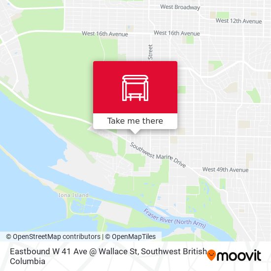 Eastbound W 41 Ave @ Wallace St map