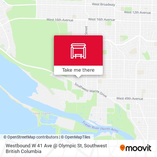 Westbound W 41 Ave @ Olympic St map