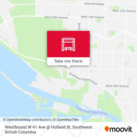 Westbound W 41 Ave @ Holland St map