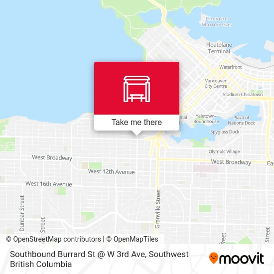 Southbound Burrard St @ W 3rd Ave map