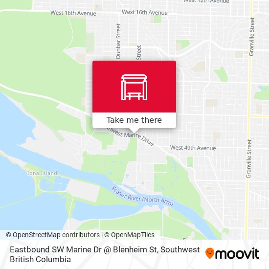Eastbound SW Marine Dr @ Blenheim St map