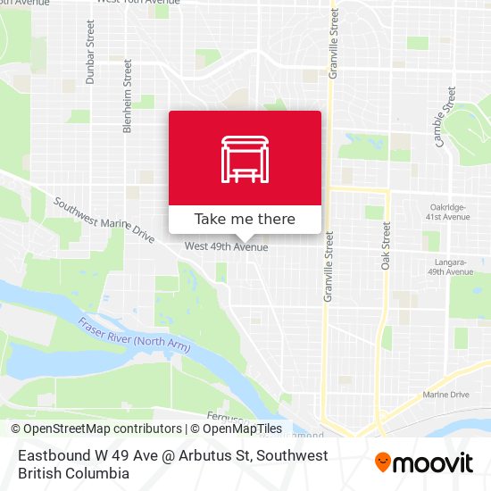 Eastbound W 49 Ave @ Arbutus St map