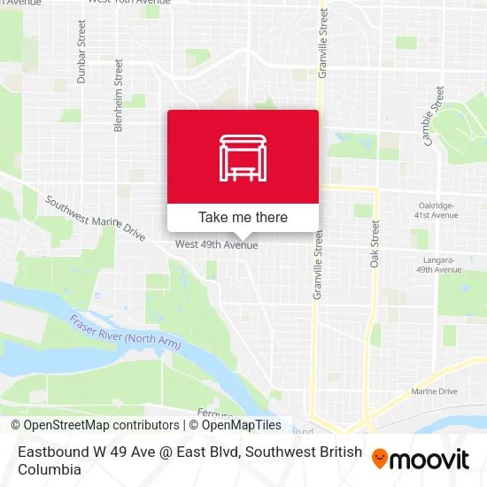 Eastbound W 49 Ave @ East Blvd map