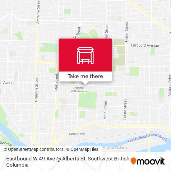 Eastbound W 49 Ave @ Alberta St map