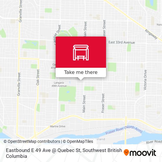 Eastbound E 49 Ave @ Quebec St map