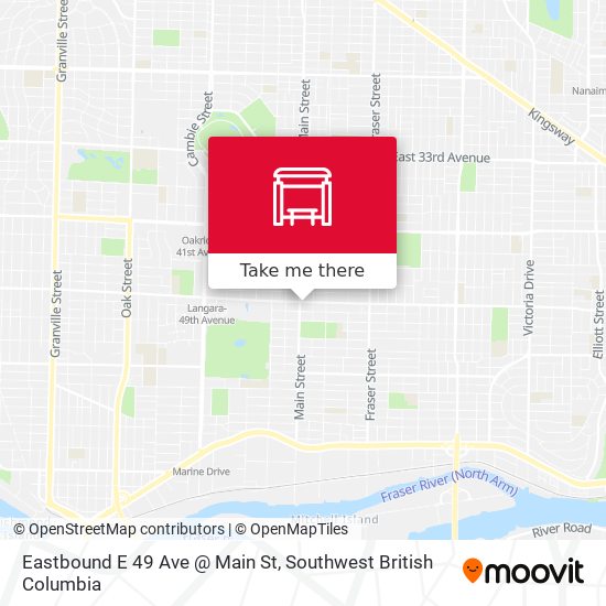 Eastbound E 49 Ave @ Main St map