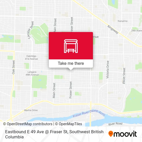 Eastbound E 49 Ave @ Fraser St map
