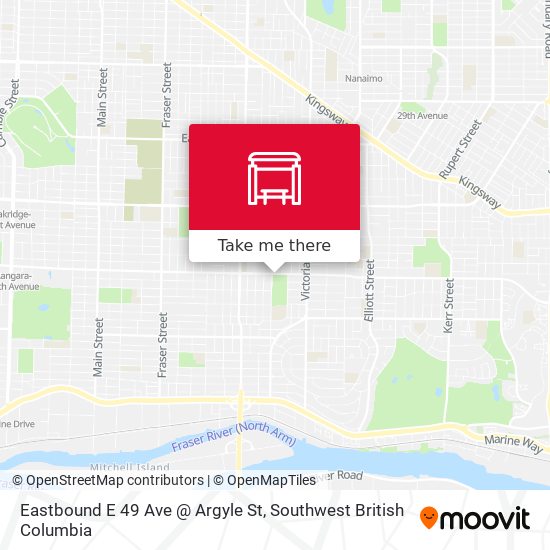 Eastbound E 49 Ave @ Argyle St map