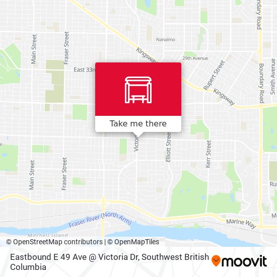 Eastbound E 49 Ave @ Victoria Dr map