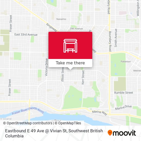 Eastbound E 49 Ave @ Vivian St map