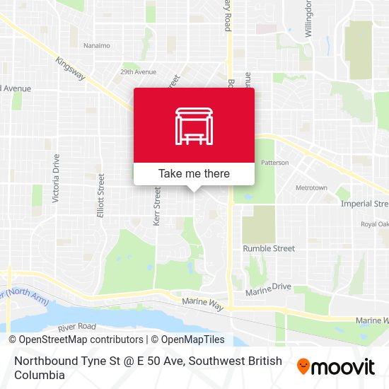 Northbound Tyne St @ E 50 Ave map