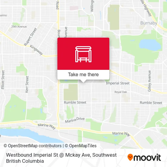 Westbound Imperial St @ Mckay Ave map