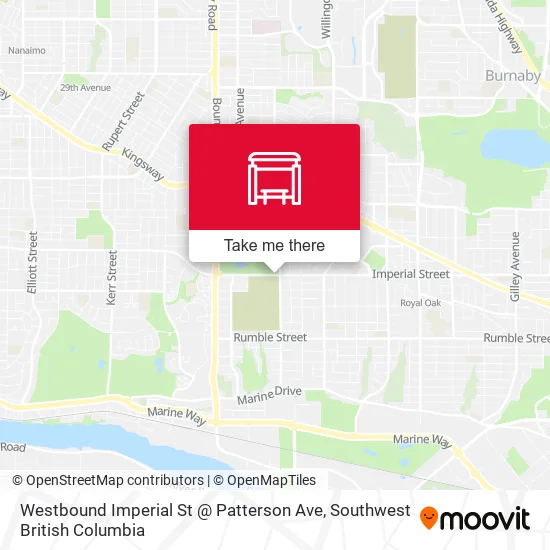 Westbound Imperial St @ Patterson Ave map