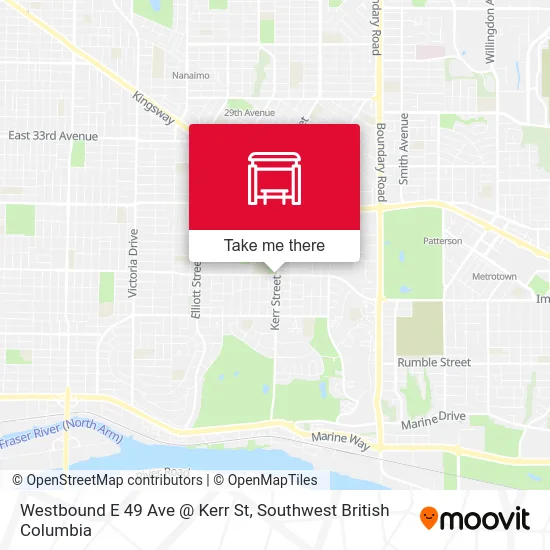 Westbound E 49 Ave @ Kerr St map
