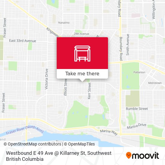 Westbound E 49 Ave @ Killarney St map