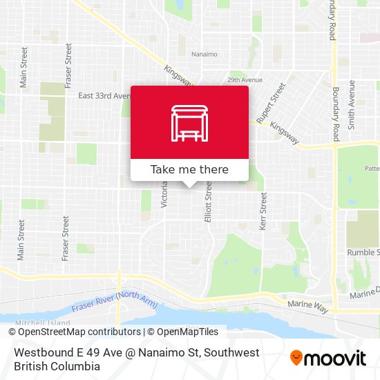 Westbound E 49 Ave @ Nanaimo St map