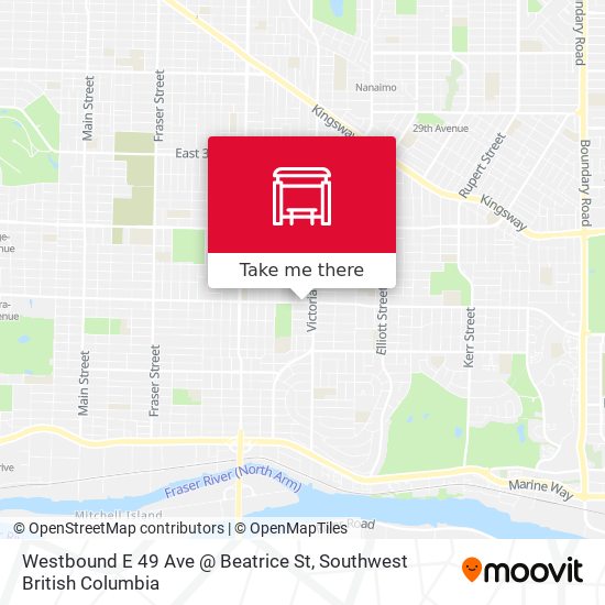 Westbound E 49 Ave @ Beatrice St map
