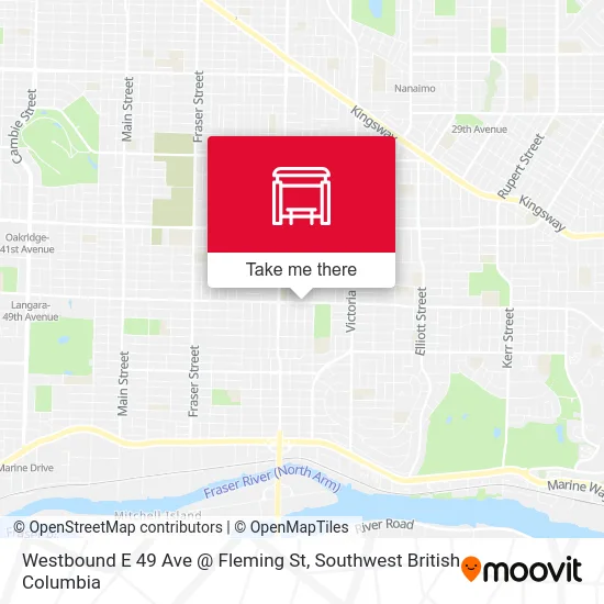 Westbound E 49 Ave @ Fleming St map