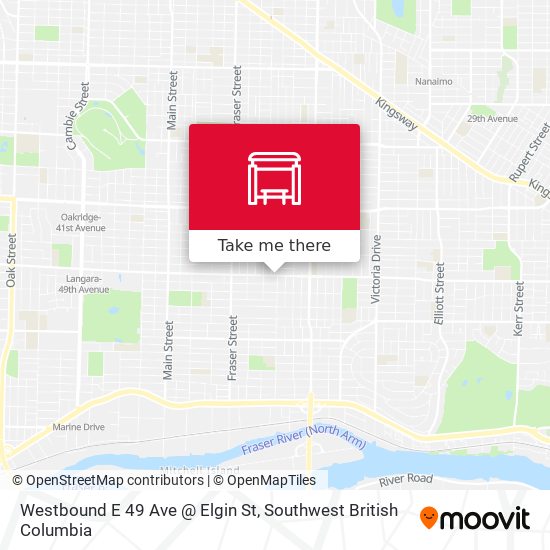 Westbound E 49 Ave @ Elgin St map