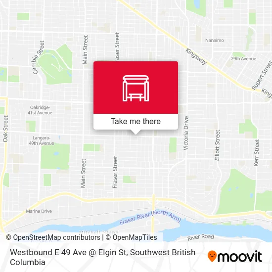 Westbound E 49 Ave @ Elgin St map