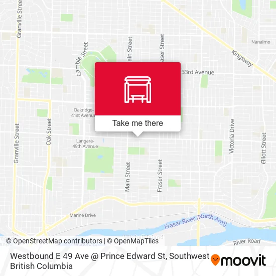 Westbound E 49 Ave @ Prince Edward St plan