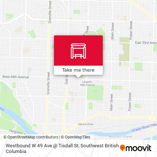 Westbound W 49 Ave @ Tisdall St map