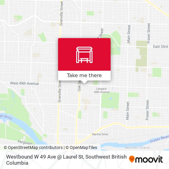 Westbound W 49 Ave @ Laurel St map