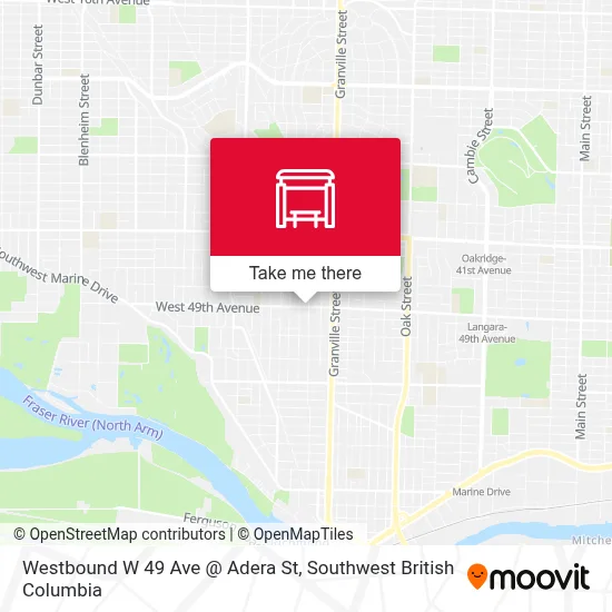 Westbound W 49 Ave @ Adera St map