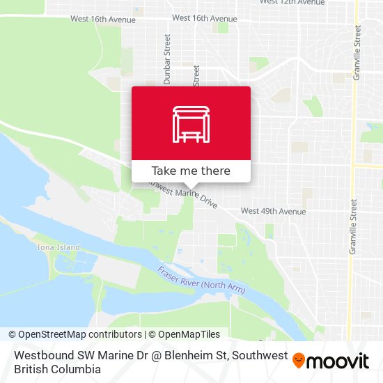 Westbound SW Marine Dr @ Blenheim St map