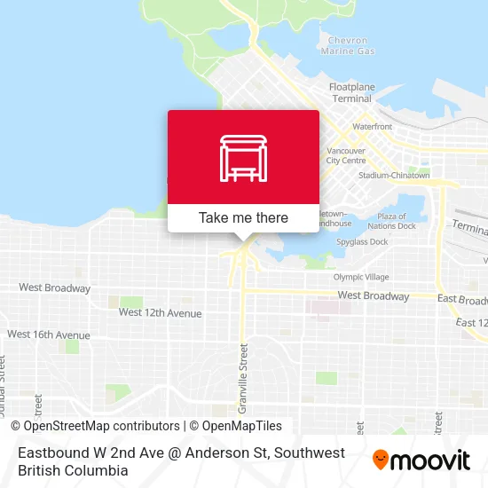 Eastbound W 2nd Ave @ Anderson St map