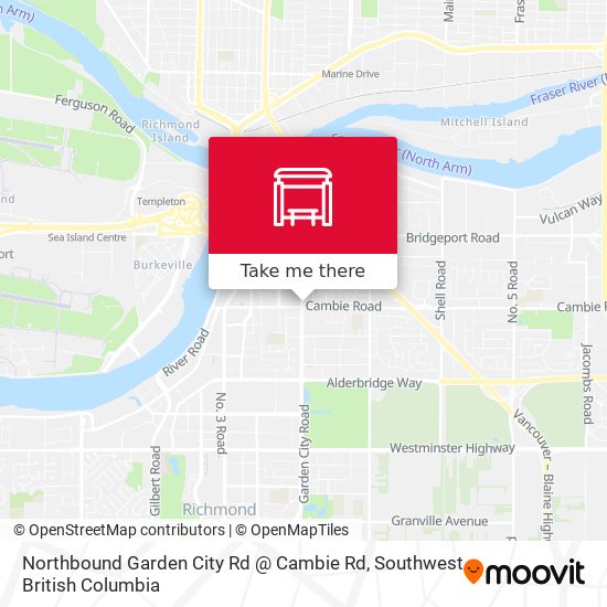 Northbound Garden City Rd @ Cambie Rd map