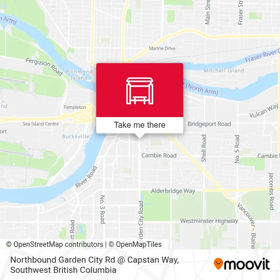 Northbound Garden City Rd @ Capstan Way map