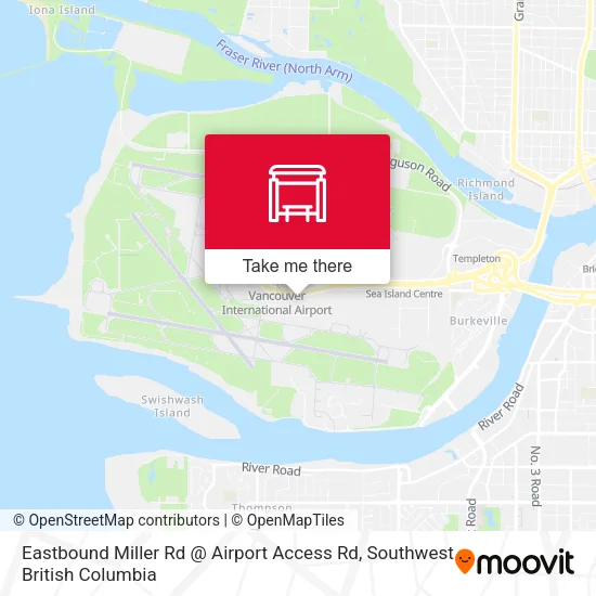 Eastbound Miller Rd @ Airport Access Rd map