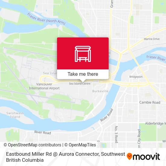 Eastbound Miller Rd @ Aurora Connector map
