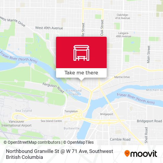 Northbound Granville St @ W 71 Ave map