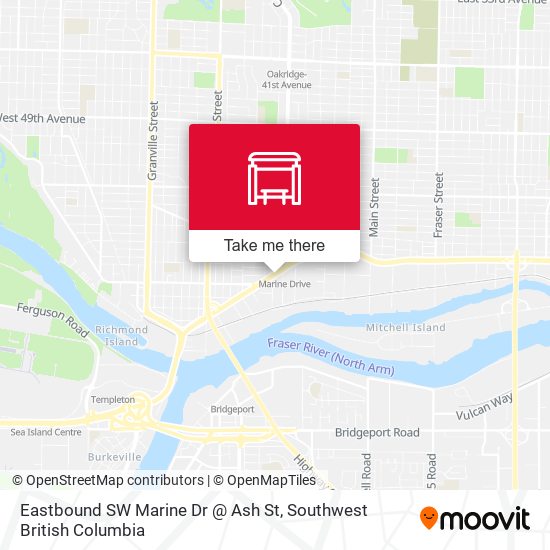 Eastbound SW Marine Dr @ Ash St map